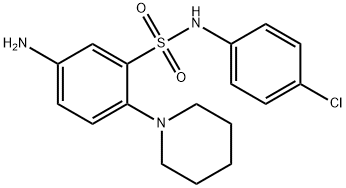 5-氨基-N-(4-氯苯基)-2-(哌啶-1-基)苯-1-磺酰胺 结构式