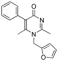 1-(2-FURYLMETHYL)-2,6-DIMETHYL-5-PHENYLPYRIMIDIN-4(1H)-ONE 结构式