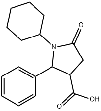 1-CYCLOHEXYL-5-OXO-2-PHENYL-3-PYRROLIDINECARBOXYLIC ACID 结构式