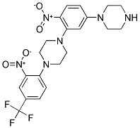 1-[2-NITRO-5-(1-PIPERAZINYL)PHENYL]-4-[2-NITRO-4-(TRIFLUOROMETHYL)PHENYL]PIPERAZINE 结构式