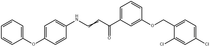 (E)-1-(3-[(2,4-DICHLOROBENZYL)OXY]PHENYL)-3-(4-PHENOXYANILINO)-2-PROPEN-1-ONE 结构式