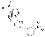 1-[4-(3-NITROPHENYL)-1,3-THIAZOL-2-YL]-5-(TRIFLUOROMETHYL)-1H-PYRAZOLE-4-CARBOXYLIC ACID 结构式