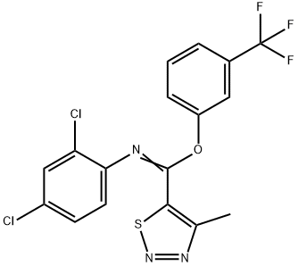 3-(TRIFLUOROMETHYL)PHENYL N-(2,4-DICHLOROPHENYL)-4-METHYL-1,2,3-THIADIAZOLE-5-CARBOXIMIDOATE 结构式