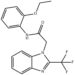 N-(2-ETHOXYPHENYL)-2-[2-(TRIFLUOROMETHYL)-1H-1,3-BENZIMIDAZOL-1-YL]ACETAMIDE 结构式