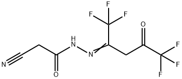 2-CYANO-N'-[(E)-4,4,4-TRIFLUORO-3-OXO-1-(TRIFLUOROMETHYL)BUTYLIDENE]ACETOHYDRAZIDE 结构式