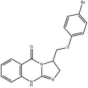 3-([(4-BROMOPHENYL)SULFANYL]METHYL)-2,3-DIHYDROIMIDAZO[2,1-B]QUINAZOLIN-5(1H)-ONE 结构式