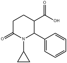 1-CYCLOPROPYL-6-OXO-2-PHENYL-3-PIPERIDINECARBOXYLIC ACID 结构式