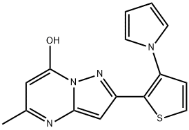 5-METHYL-2-[3-(1H-PYRROL-1-YL)-2-THIENYL]PYRAZOLO[1,5-A]PYRIMIDIN-7-OL 结构式