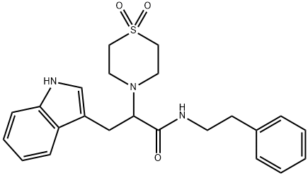 2-(1,1-DIOXO-1LAMBDA6,4-THIAZINAN-4-YL)-3-(1H-INDOL-3-YL)-N-PHENETHYLPROPANAMIDE 结构式