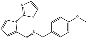 (4-METHOXYPHENYL)-N-((E)-[1-(1,3-THIAZOL-2-YL)-1H-PYRROL-2-YL]METHYLIDENE)METHANAMINE 结构式