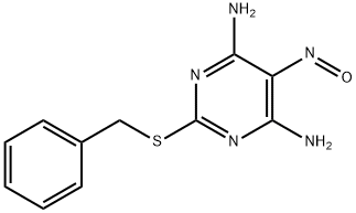 6-AMINO-2-(BENZYLSULFANYL)-5-NITROSOPYRIMIDIN-4-YLAMINE 结构式