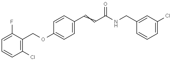 (E)-N-(3-Chlorobenzyl)-3-(4-[(2-chloro-6-fluorobenzyl)oxy]phenyl)-2-propenamide 结构式