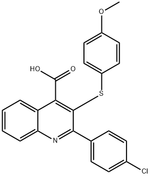 2-(4-CHLOROPHENYL)-3-[(4-METHOXYPHENYL)SULFANYL]-4-QUINOLINECARBOXYLIC ACID 结构式
