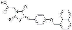 {(5E)-5-[4-(1-NAPHTHYLMETHOXY)BENZYLIDENE]-4-OXO-2-THIOXO-1,3-THIAZOLIDIN-3-YL}ACETIC ACID 结构式