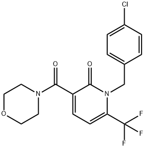 1-(4-CHLOROBENZYL)-3-(MORPHOLINOCARBONYL)-6-(TRIFLUOROMETHYL)-2(1H)-PYRIDINONE 结构式