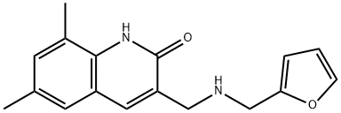 3-([(FURAN-2-YLMETHYL)-AMINO]-METHYL)-6,8-DIMETHYL-1H-QUINOLIN-2-ONE 结构式