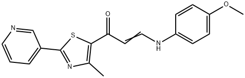 (E)-3-(4-METHOXYANILINO)-1-[4-METHYL-2-(3-PYRIDINYL)-1,3-THIAZOL-5-YL]-2-PROPEN-1-ONE 结构式