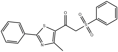 1-(4-甲基-2-苯基噻唑-5-基)-2-(苯基磺酰基)乙-1-酮 结构式