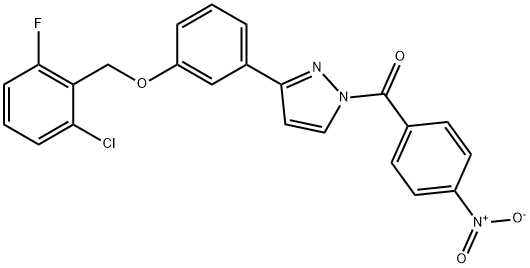 (3-(3-[(2-CHLORO-6-FLUOROBENZYL)OXY]PHENYL)-1H-PYRAZOL-1-YL)(4-NITROPHENYL)METHANONE 结构式