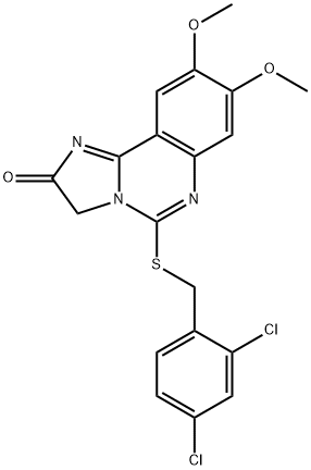 5-[(2,4-DICHLOROBENZYL)SULFANYL]-8,9-DIMETHOXYIMIDAZO[1,2-C]QUINAZOLIN-2(3H)-ONE 结构式