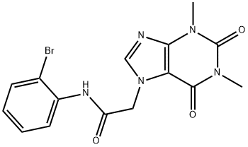 N-(2-BROMOPHENYL)-2-(1,3-DIMETHYL-2,6-DIOXO-1,2,3,6-TETRAHYDRO-7H-PURIN-7-YL)ACETAMIDE 结构式