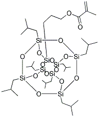 3-(3,5,7,9,11,13,15-Heptaisobutylpentacyclo[9.5.1(3,9).1(5,15).1(7,13)]octasiloxan-1-yl)propylmethacrylate 结构式