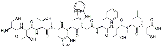 H-CYS-THR-THR-HIS-TRP-GLY-PHE-THR-LEU-CYS-OH 结构式