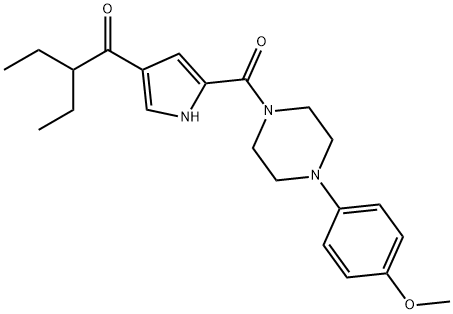 2-ETHYL-1-(5-([4-(4-METHOXYPHENYL)PIPERAZINO]CARBONYL)-1H-PYRROL-3-YL)-1-BUTANONE 结构式