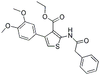 ETHYL 4-(3,4-DIMETHOXYPHENYL)-2-(2-PHENYLACETAMIDO)THIOPHENE-3-CARBOXYLATE 结构式