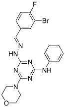 (E)-4-(2-(3-BROMO-4-FLUOROBENZYLIDENE)HYDRAZINYL)-6-MORPHOLINO-N-PHENYL-1,3,5-TRIAZIN-2-AMINE 结构式