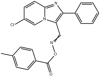 6-CHLORO-3-(([(4-METHYLBENZOYL)OXY]IMINO)METHYL)-2-PHENYLIMIDAZO[1,2-A]PYRIDINE 结构式