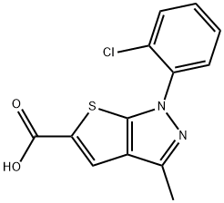 1-(2-CHLORO-PHENYL)-3-METHYL-1H-THIENO[2,3-C]PYRAZOLE-5-CARBOXYLIC ACID 结构式