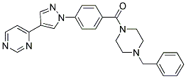 1-BENZYL-4-[4-(4-(PYRIMIDIN-4-YL)-1H-PYRAZOL-1-YL)BENZOYL]PIPERAZINE 结构式