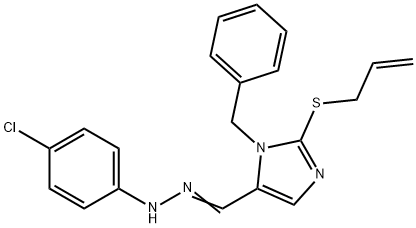 2-(ALLYLSULFANYL)-1-BENZYL-1H-IMIDAZOLE-5-CARBALDEHYDE N-(4-CHLOROPHENYL)HYDRAZONE 结构式