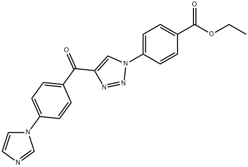 Ethyl 4-(4-[4-(1H-imidazol-1-yl)benzoyl]-1H-1,2,3-triazol-1-yl)benzenecarboxylate 结构式