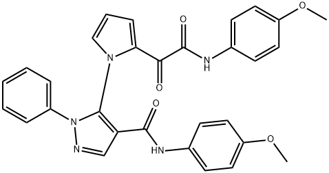 5-(2-[2-(4-METHOXYANILINO)-2-OXOACETYL]-1H-PYRROL-1-YL)-N-(4-METHOXYPHENYL)-1-PHENYL-1H-PYRAZOLE-4-CARBOXAMIDE 结构式