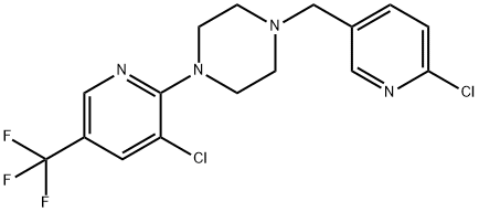 1-[(6-CHLORO-3-PYRIDINYL)METHYL]-4-[3-CHLORO-5-(TRIFLUOROMETHYL)-2-PYRIDINYL]PIPERAZINE 结构式