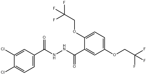 N'-(3,4-DICHLOROBENZOYL)-2,5-BIS(2,2,2-TRIFLUOROETHOXY)BENZENECARBOHYDRAZIDE 结构式