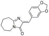 (2Z)-2-(1,3-BENZODIOXOL-5-YLMETHYLENE)-2,5,6,7,8,9-HEXAHYDRO-3H-IMIDAZO[1,2-A]AZEPIN-3-ONE 结构式