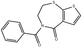 4-Benzoyl-3,4-dihydrothieno[3,2-f][1,4]thiazepin-5(2H)-one 结构式