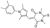 5-{[1-(3,4-Dimethylphenyl)-2,5-dimethyl-1H-pyrrol-3-yl]methylene}-1,3-dimethyl-2-thioxodihydropyrimidine-4,6(1H,5H)-dione 结构式