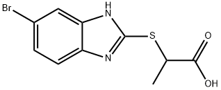 2-[(6-Bromo-1H-benzimidazol-2-yl)thio]propanoic acid 结构式