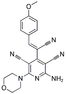 2-AMINO-4-[(Z)-1-CYANO-2-(4-METHOXYPHENYL)VINYL]-6-MORPHOLIN-4-YLPYRIDINE-3,5-DICARBONITRILE 结构式