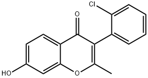 3-(2-氯苯基)-7-羟基-2-甲基-4H-1-苯并吡喃-4-酮 结构式