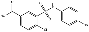 3-(N-(4-溴苯基)氨磺酰基)-4-氯苯甲酸 结构式