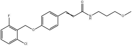 (E)-3-(4-[(2-CHLORO-6-FLUOROBENZYL)OXY]PHENYL)-N-(3-METHOXYPROPYL)-2-PROPENAMIDE 结构式