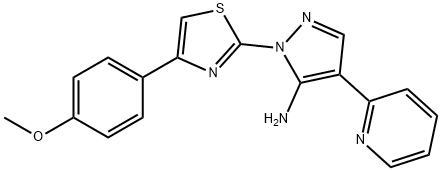 1-[4-(4-METHOXYPHENYL)-1,3-THIAZOL-2-YL]-4-(2-PYRIDINYL)-1H-PYRAZOL-5-AMINE 结构式