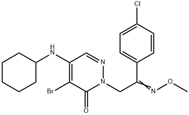 4-BROMO-2-[2-(4-CHLOROPHENYL)-2-(METHOXYIMINO)ETHYL]-5-(CYCLOHEXYLAMINO)-3(2H)-PYRIDAZINONE 结构式