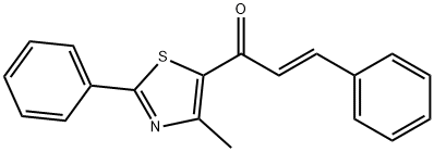 (E)-1-(4-甲基-2-苯基噻唑-5-基)-3-苯基丙-2-烯-1-酮 结构式