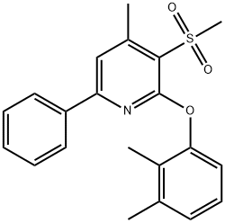 2-(2,3-DIMETHYLPHENOXY)-4-METHYL-3-(METHYLSULFONYL)-6-PHENYLPYRIDINE 结构式